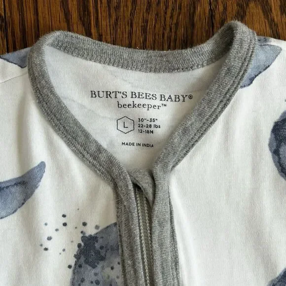 Burt's Bees Sleep Sack Large Celestial Moon Print 12-18 mo Beekeeper Organic - Picture 4 of 7